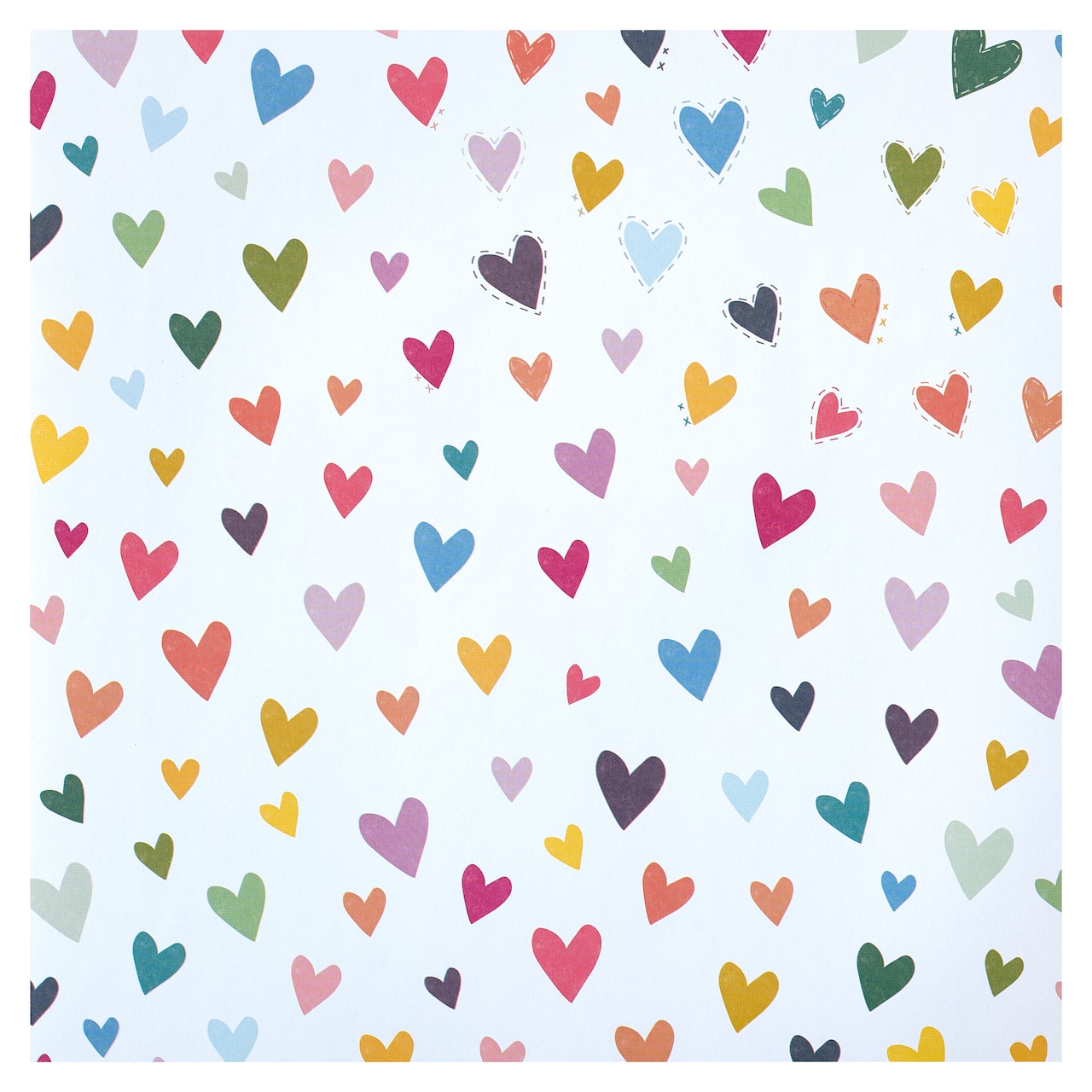 Multicolor Whimsical Hearts Cardstock Paper by Recollections™, 12" x 12"